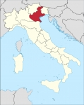 Region Veneto na tle Italii